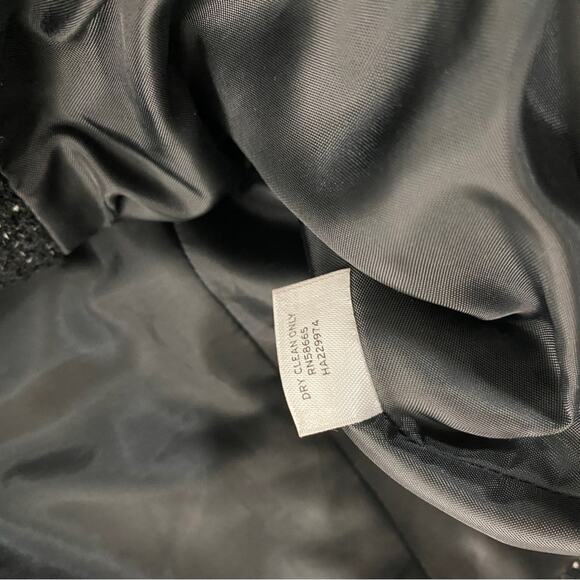 Nordstrom Halogen Black Gray Tweed Cropped Jacket with Pockets Chain Edge Medium - Picture 9 of 14